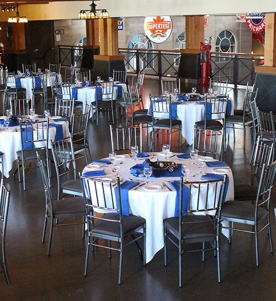 Heritage Park Gasoline Alley Museum Decorated for a Wedding Reception