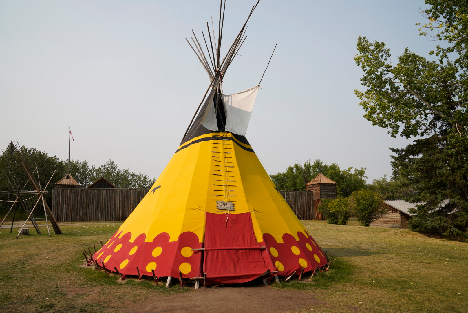 The Yellow Otter Tipi with its door flap closed