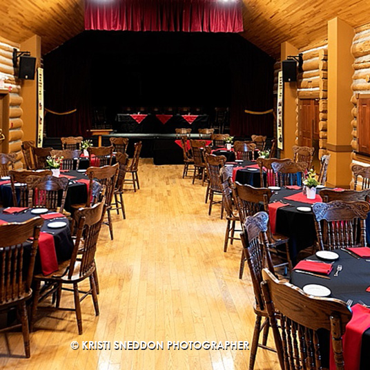 Canmore Opera House at Heritage Park set for a corporate event