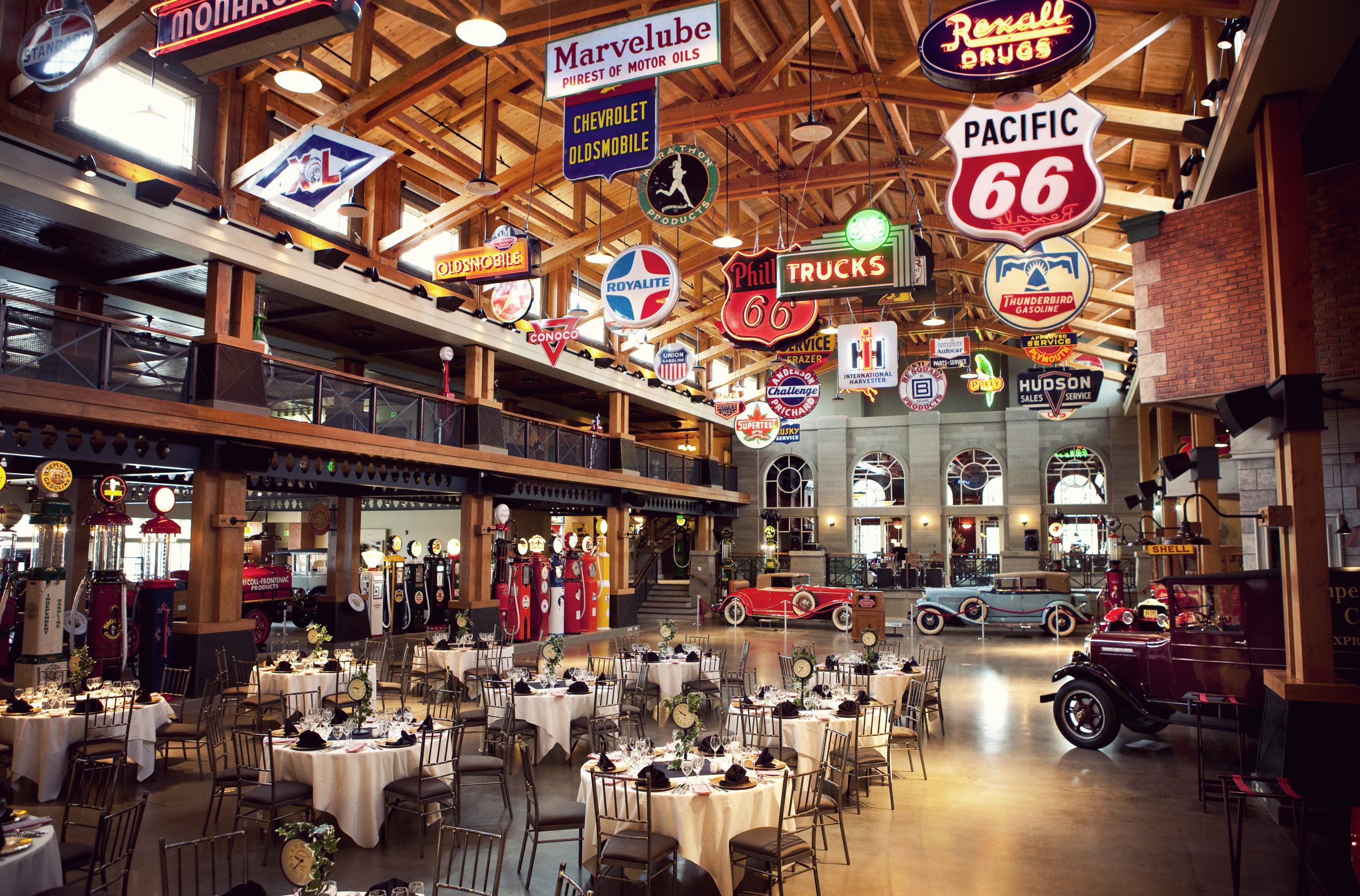 Gasoline Alley Museum set up for a corporate event at Heritage Park
