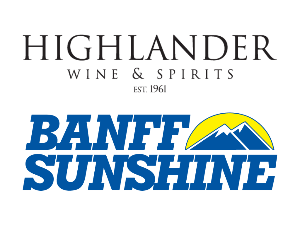 Logos for Highlander Wine & Spirits and Banff Sunshine Village