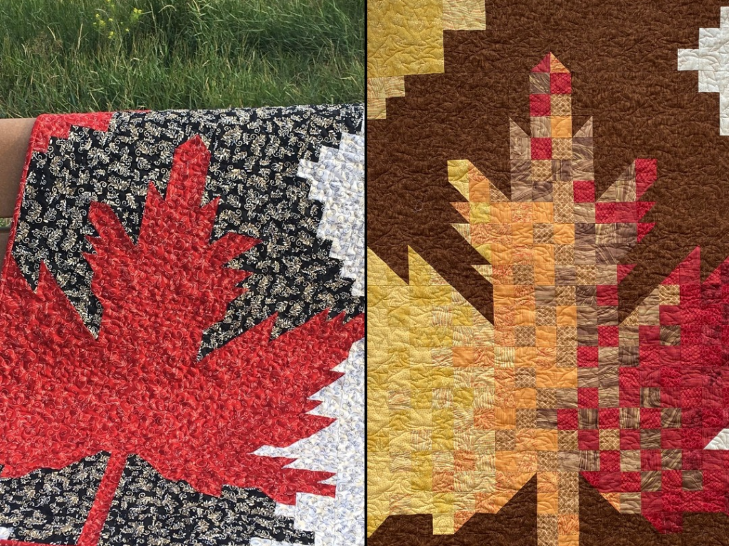 Two Variations of the GLORIOUS AND FREE Pattern that you will make with Brandy Maslowski during her workshop at Heritage Park's Festival of Quilts
