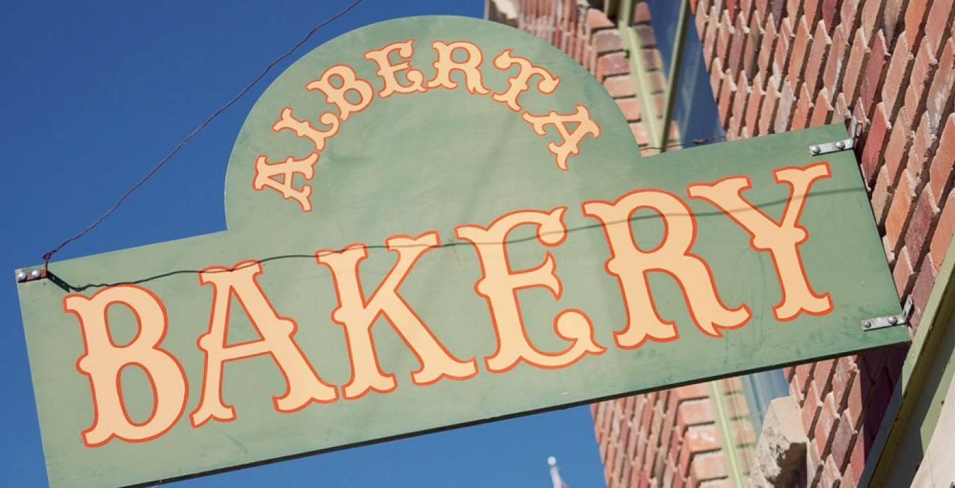 Large sign that says Alberta Bakery 