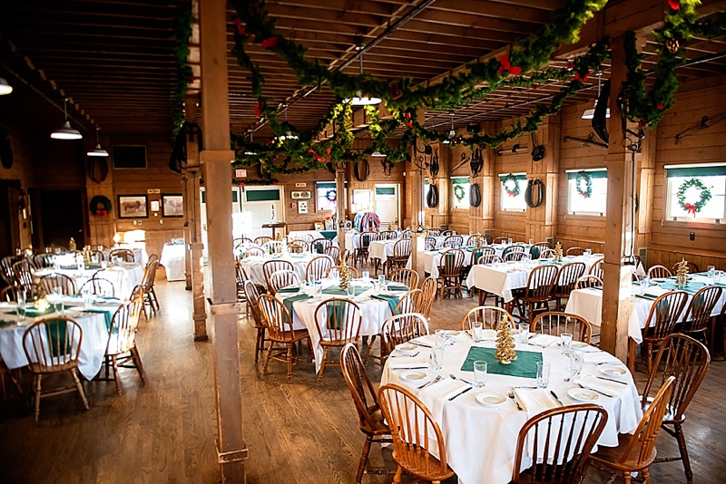 Gunn's Dairy Barn set up for a corporate Christmas party