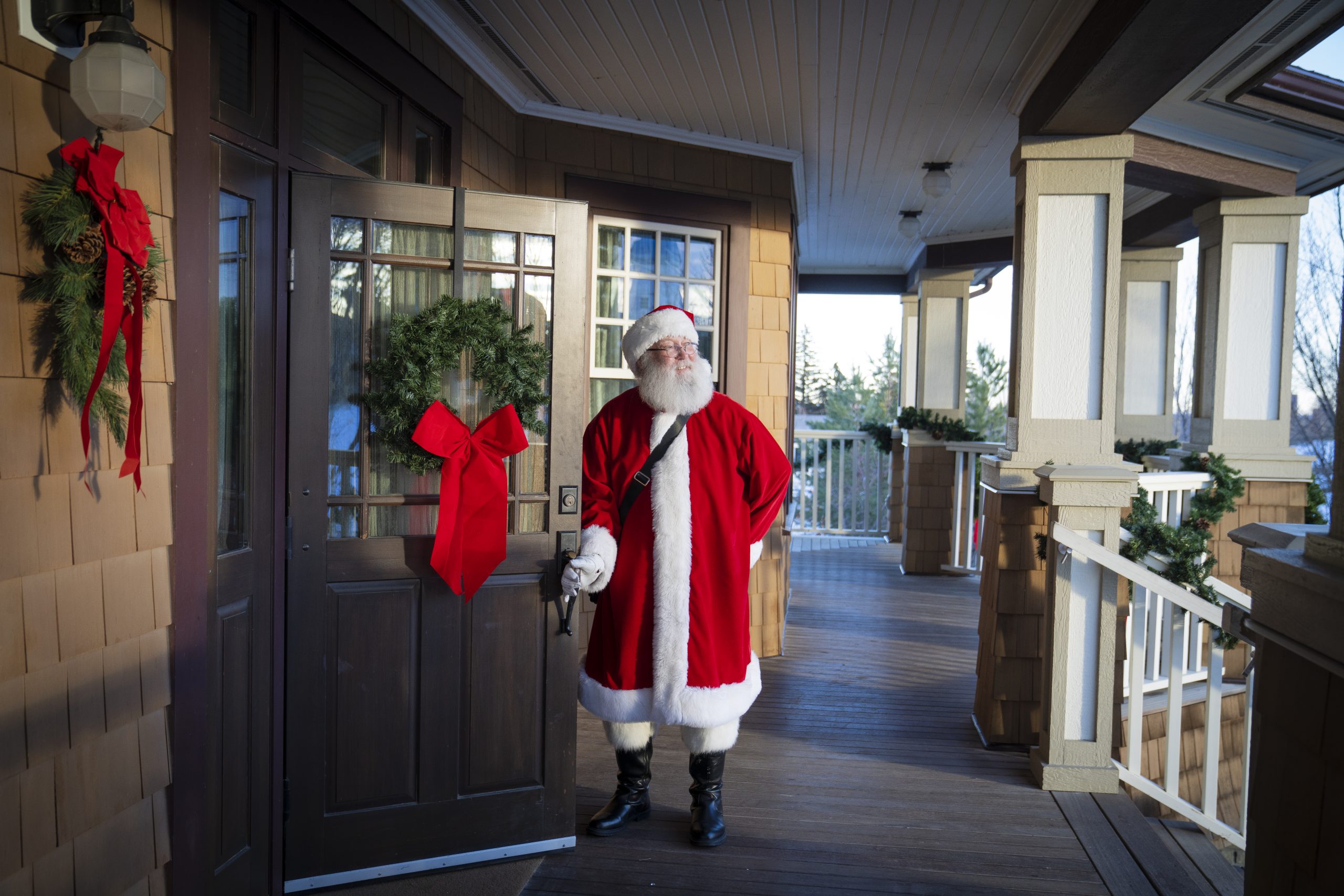 Santa at one of Heritage Park's Calgary Christmas Party Venues
